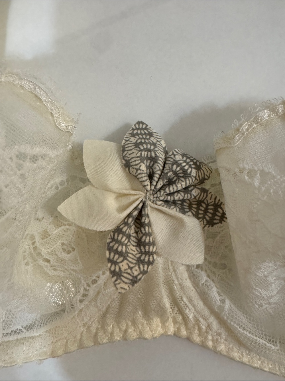 NWT Aubade Paris Fleur d'Afrique French Lace Demi Bra 36C /FR 95C Ecru fits 36B